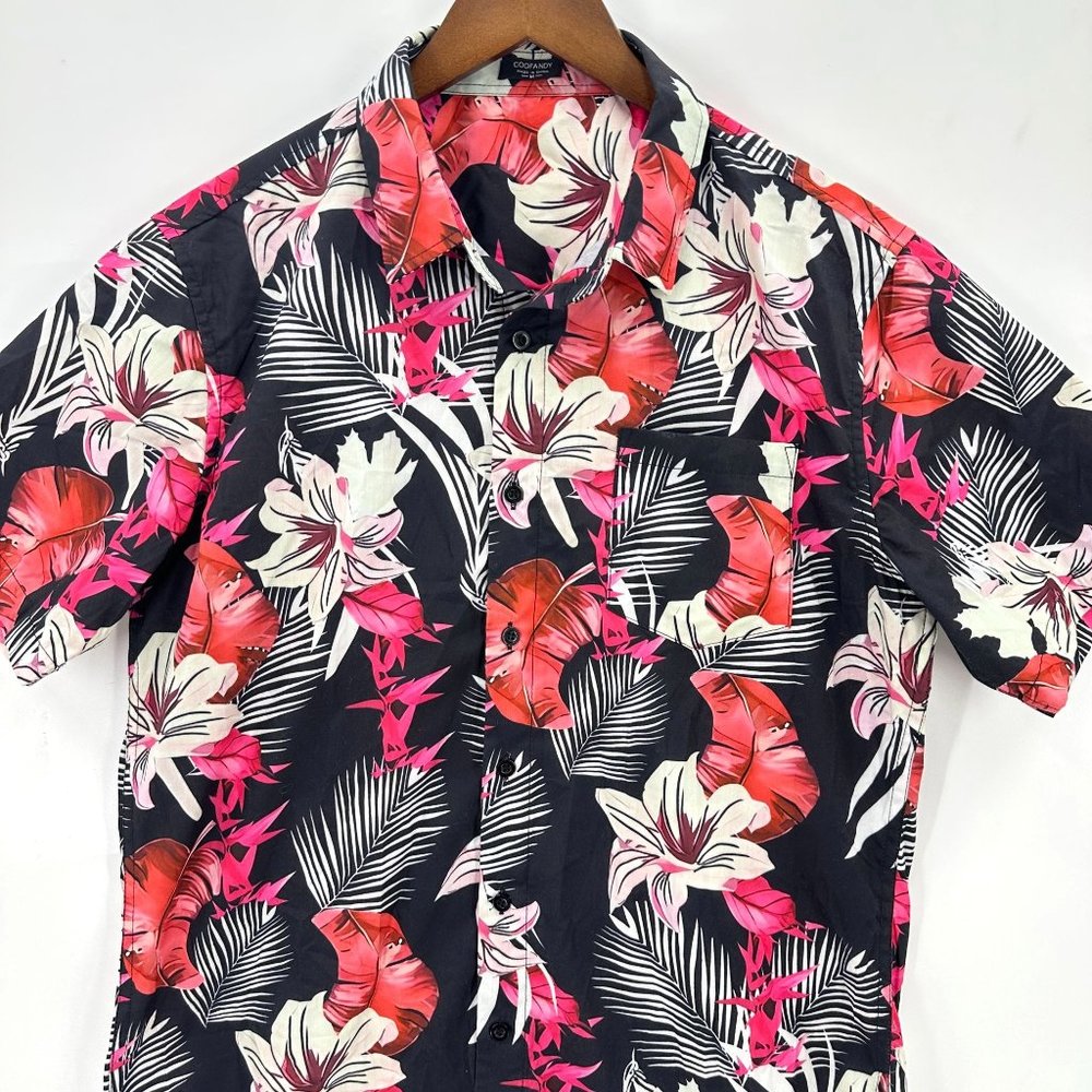 Coofandy Shirt Mens Button Down Short Sleeve Hawaiian Floral Multicolor M - Picture 3 of 8